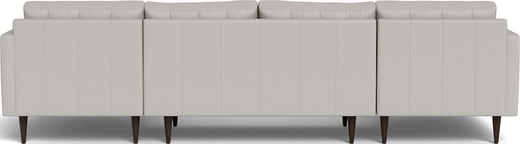 Wallace 126" Leather Double Chaise U Sectional - Tribeca Chelsea