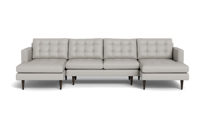 Wallace 126" Leather Double Chaise U Sectional - Tribeca Chelsea