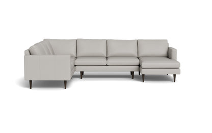 Wallace 131" Leather Untufted Corner Sectionals w. Right Chaise - Tribeca Chelsea