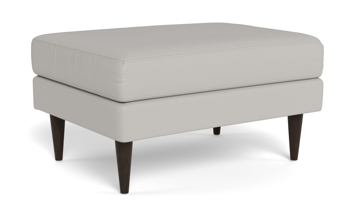 Wallace Leather Untufted Ottoman - Tribeca Chelsea