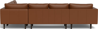 Ladybird 133" Leather Corner Sectionals w. Left Chaise - Tribeca Chestnut