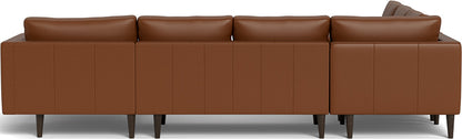 Ladybird 133" Leather Corner Sectionals w. Right Chaise - Tribeca Chestnut