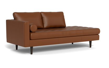 Ladybird 82" Leather LAF Stand Alone Chaise - Tribeca Chestnut