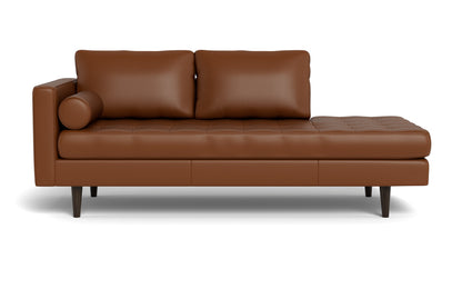 Ladybird 82" Leather LAF Stand Alone Chaise - Tribeca Chestnut