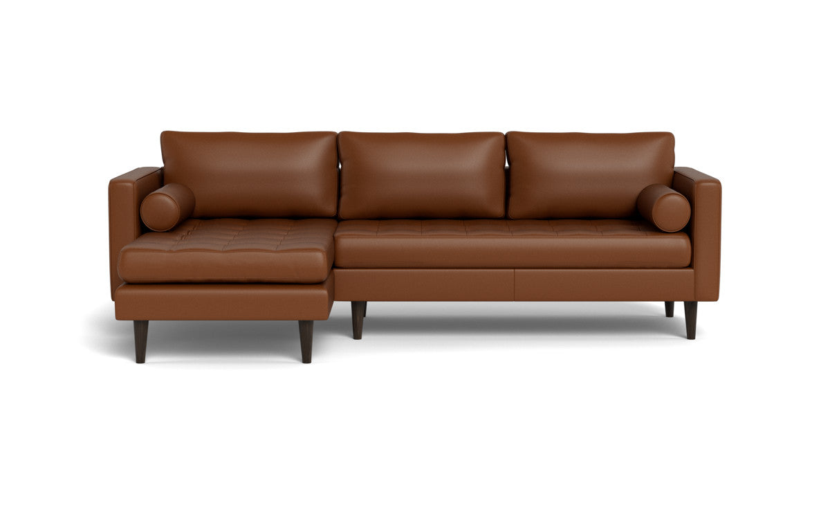 Ladybird 102" Leather Left Chaise Sectional - Tribeca Chestnut