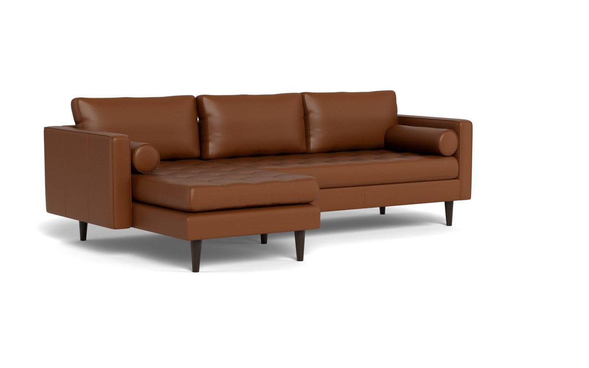 Ladybird 102" Leather Left Chaise Sectional - Tribeca Chestnut