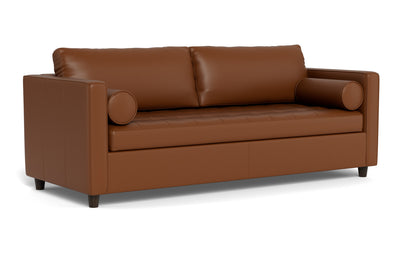 Ladybird 88" Leather Queen Sleeper - Tribeca Chestnut