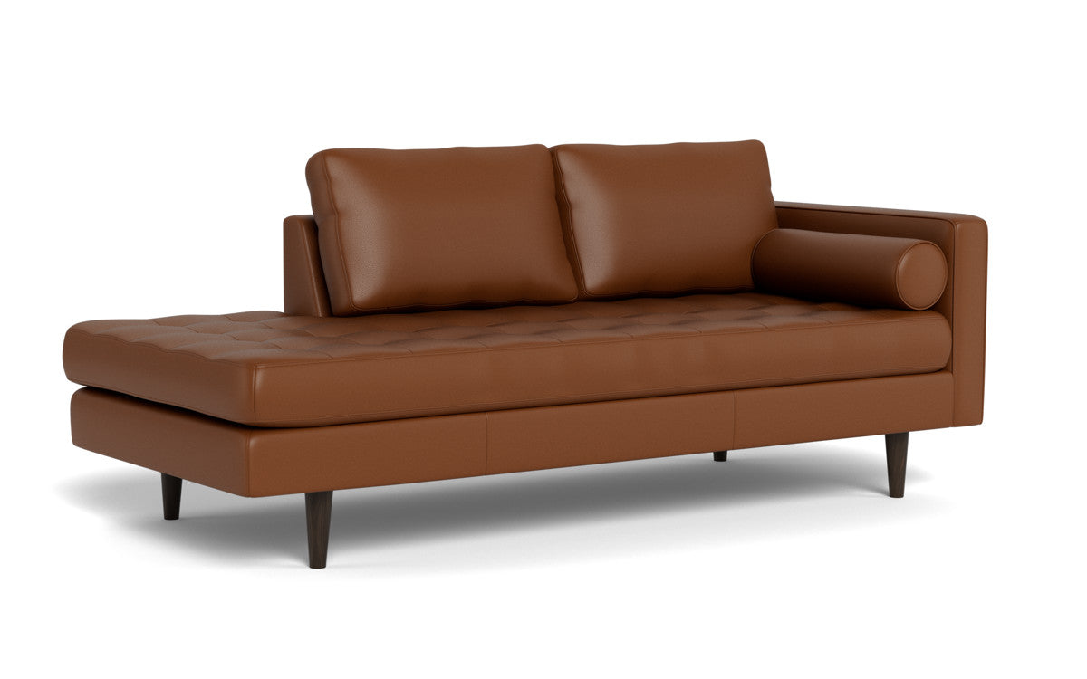 Ladybird 82" Leather RAF Stand Alone Chaise - Tribeca Chestnut