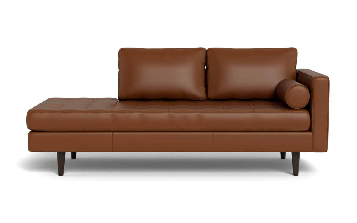 Ladybird 82" Leather RAF Stand Alone Chaise - Tribeca Chestnut