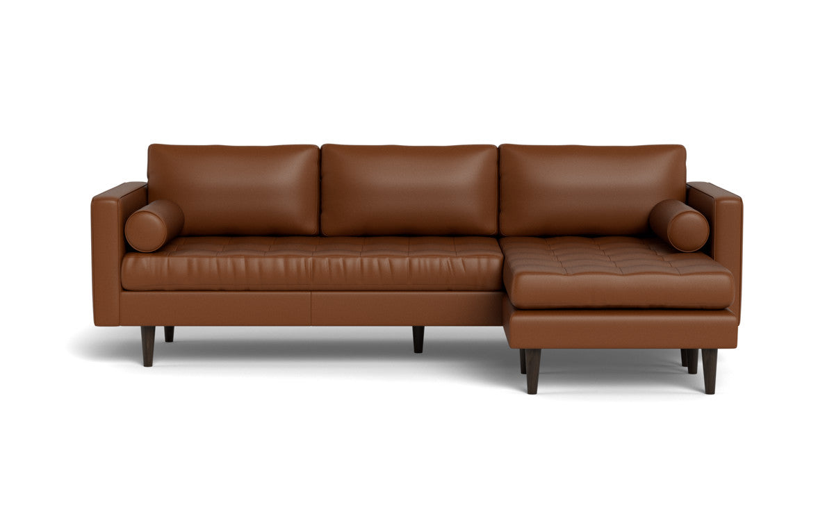 Ladybird 104" Leather Reversible Sofa Chaise - Tribeca Chestnut