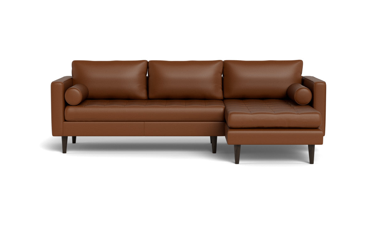 Ladybird 102" Leather Right Chaise Sectional - Tribeca Chestnut