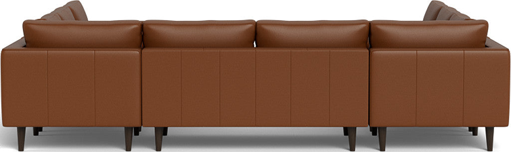 Ladybird 134" Leather U Sectional - Tribeca Chestnut