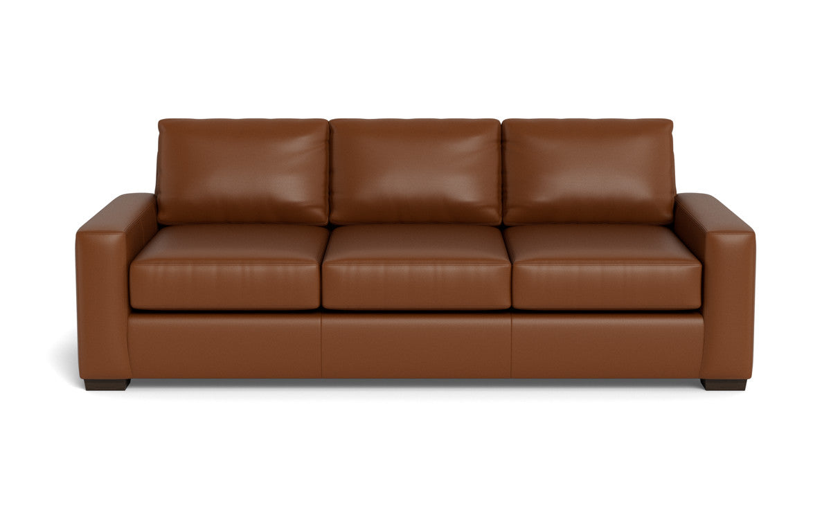 Mas Mesa 101" Deep Leather Estate Sofa - Tribeca Chestnut