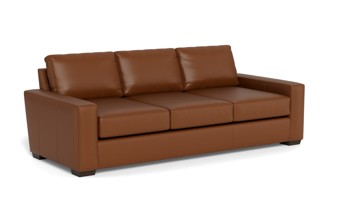 Mas Mesa 101" Deep Leather Estate Sofa - Tribeca Chestnut