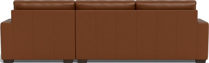 Mas Mesa 123" Deep Leather Right Chaise Sectional - Tribeca Chestnut