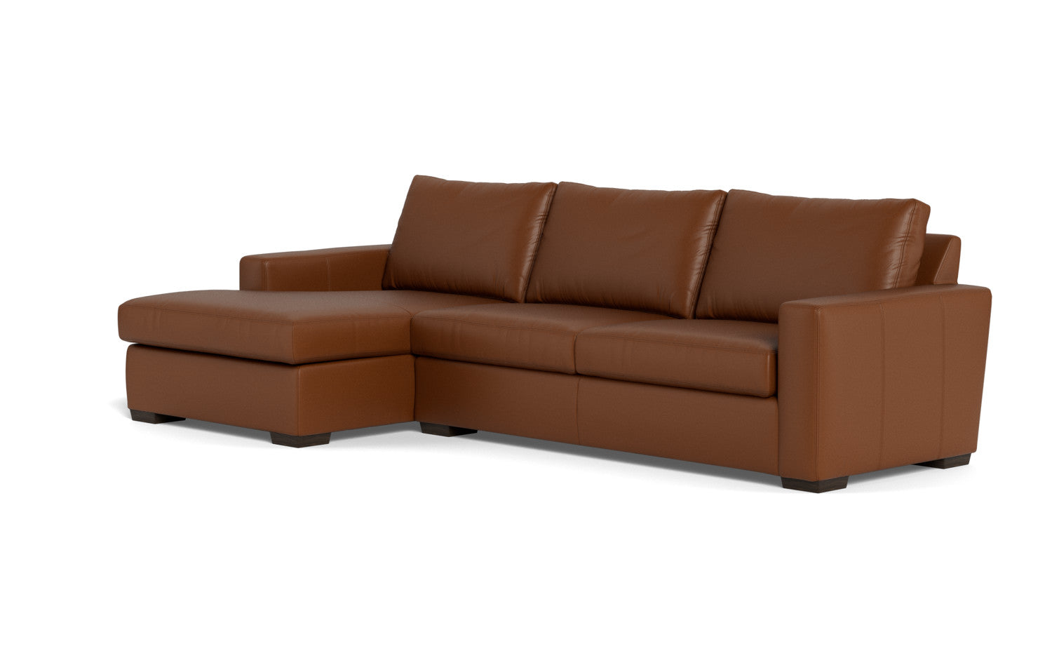 Mesa 123" Leather Left Chaise Sectional - Tribeca Chestnut