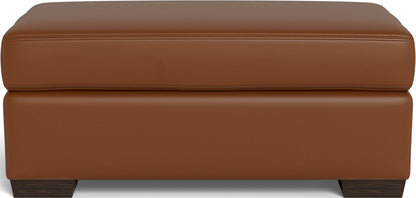 Mesa Leather Ottoman - Tribeca Chestnut