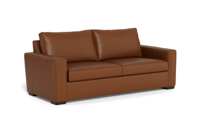 Mas Mesa 88" Deep Leather Sofa - Tribeca Chestnut