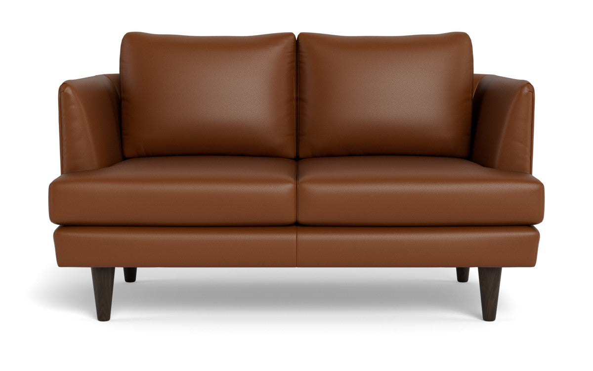 Rainey 59" Leather Loveseat - Tribeca Chestnut