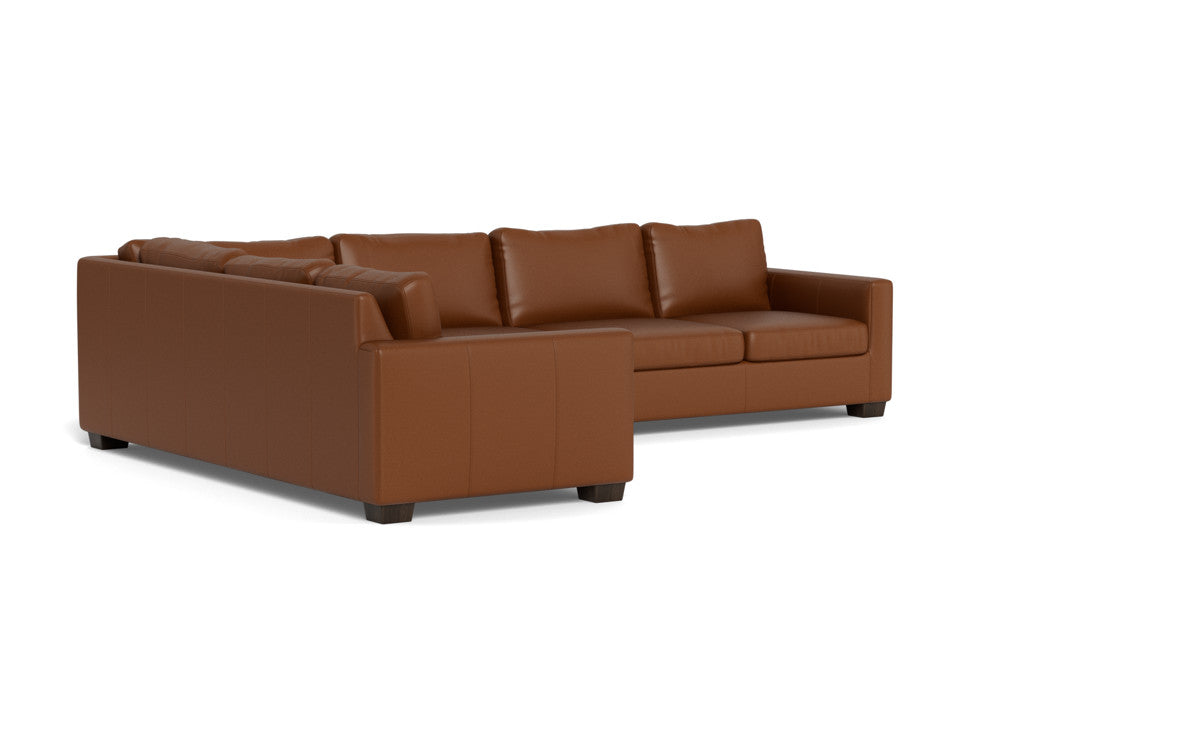 Track 121" Leather Right Corner Sleeper Sectional - Tribeca Chestnut