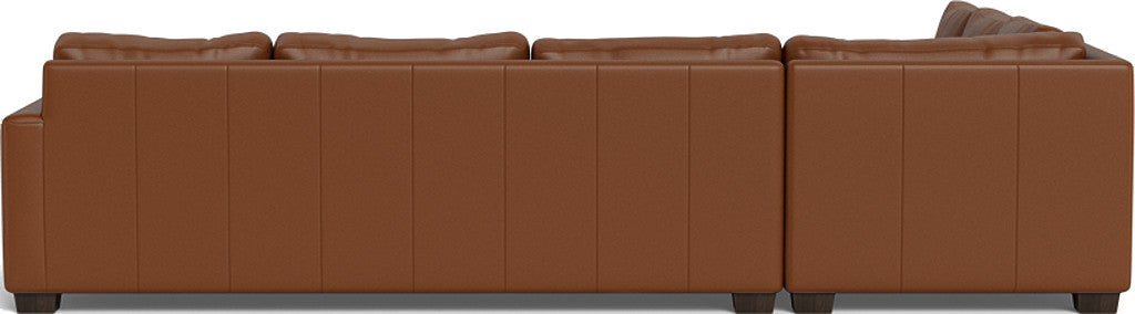 Track 121" Leather Right Corner Sleeper Sectional - Tribeca Chestnut