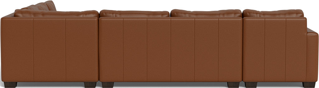 Track 141" Leather Corner Sectionals W. Full Sleeper & Left Chaise - Tribeca Chestnut
