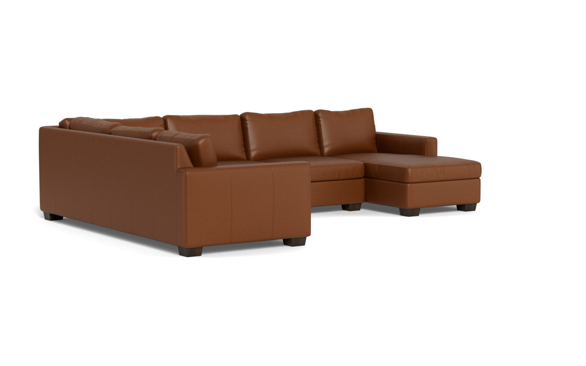 Track 141" Leather Corner Sectionals W. Full Sleeper & Right Chaise