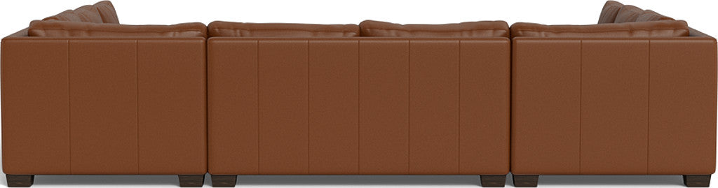 Track 141" Leather Corner Sofa U Sectional - Tribeca Chestnut
