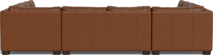 Track 141" Leather Corner Sofa U Sectional - Tribeca Chestnut