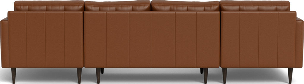 Wallace 126" Leather Double Chaise U Sectional - Tribeca Chestnut