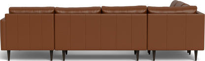Wallace 131" Leather Untufted Corner Sectionals w. Right Chaise - Tribeca Chestnut