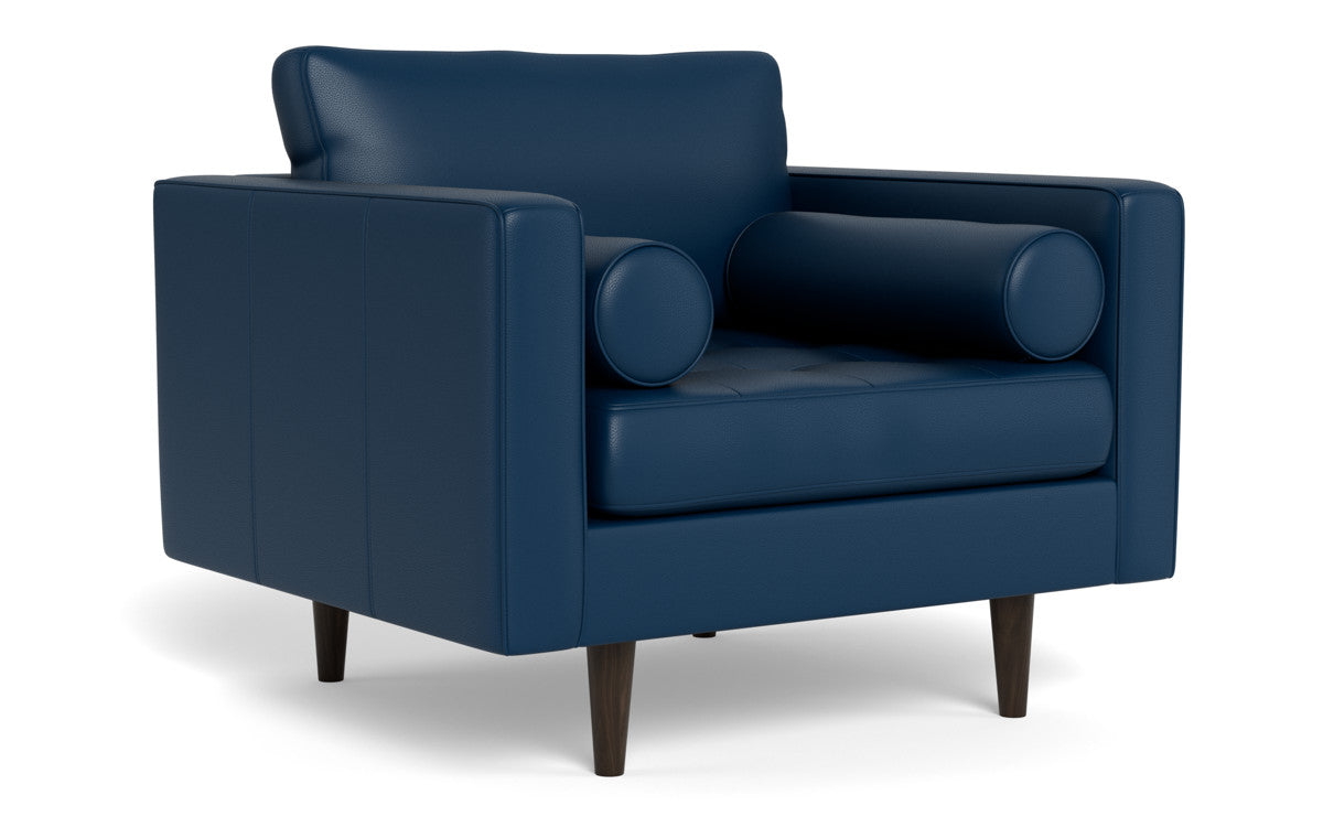 Ladybird 42" Leather Arm Chair - Tribeca Cobalt