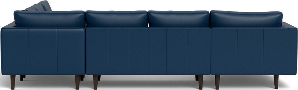 Ladybird 133" Leather Corner Sectionals w. Left Chaise - Tribeca Cobalt