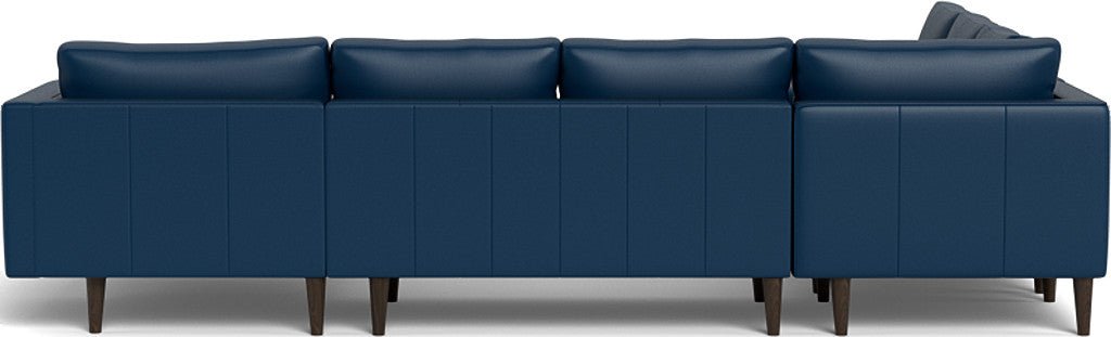 Ladybird 133" Leather Corner Sectionals w. Right Chaise - Tribeca Cobalt