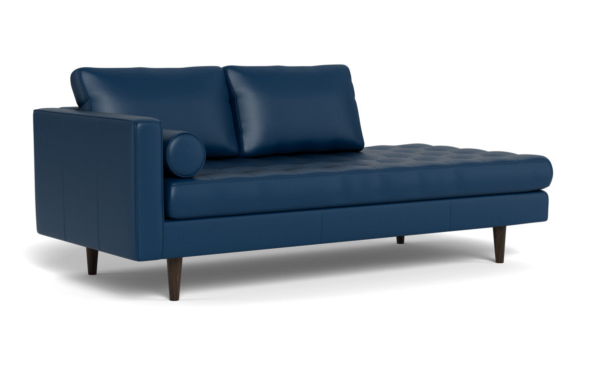 Ladybird 82" Leather LAF Stand Alone Chaise - Tribeca Cobalt