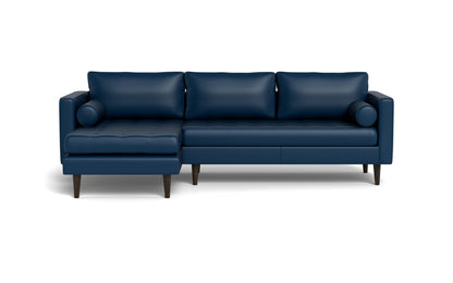 Ladybird 102" Leather Left Chaise Sectional - Tribeca Cobalt