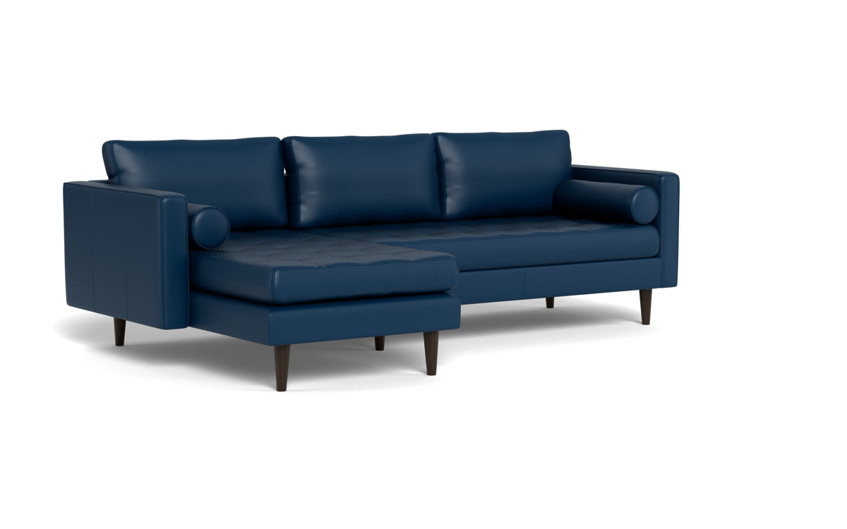 Ladybird 102" Leather Left Chaise Sectional - Tribeca Cobalt