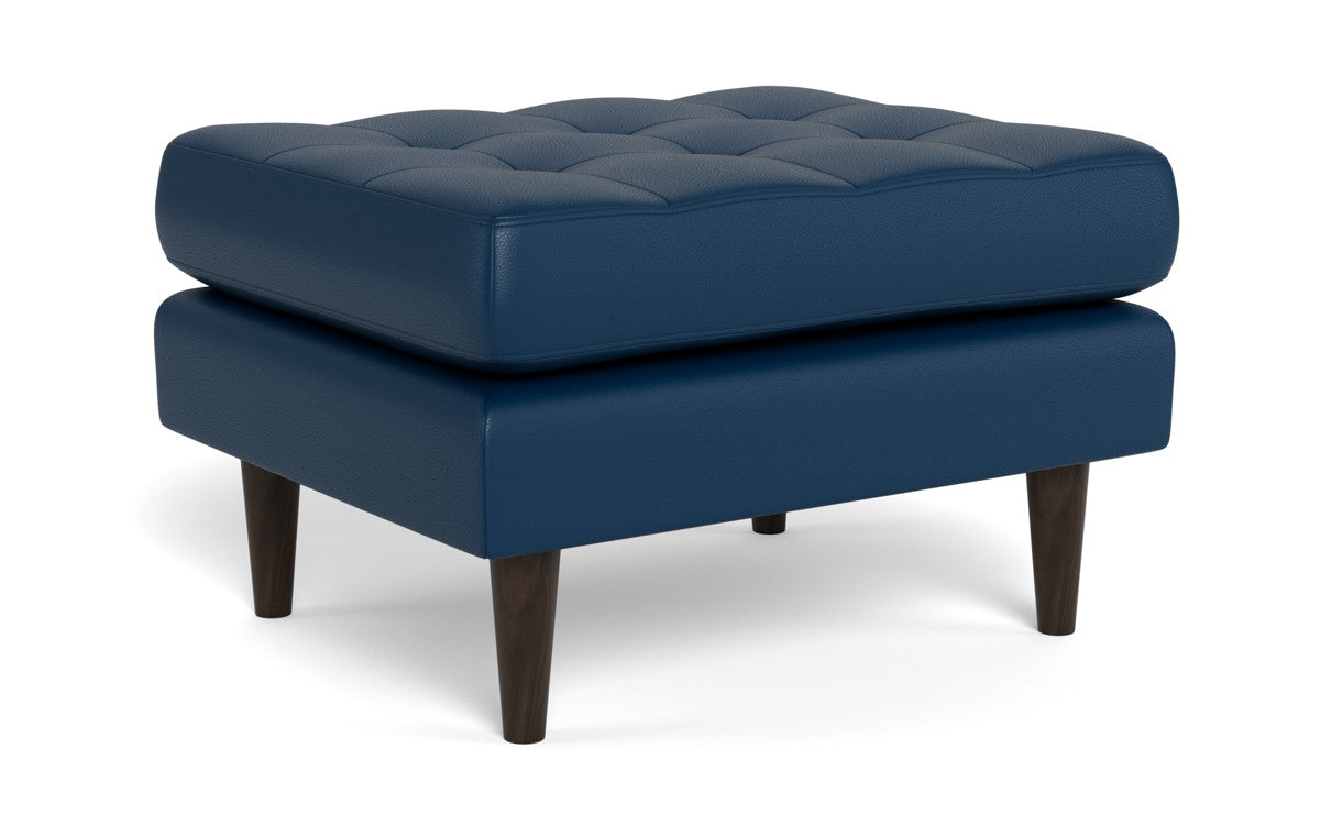 Ladybird Leather Ottoman - Tribeca Cobalt