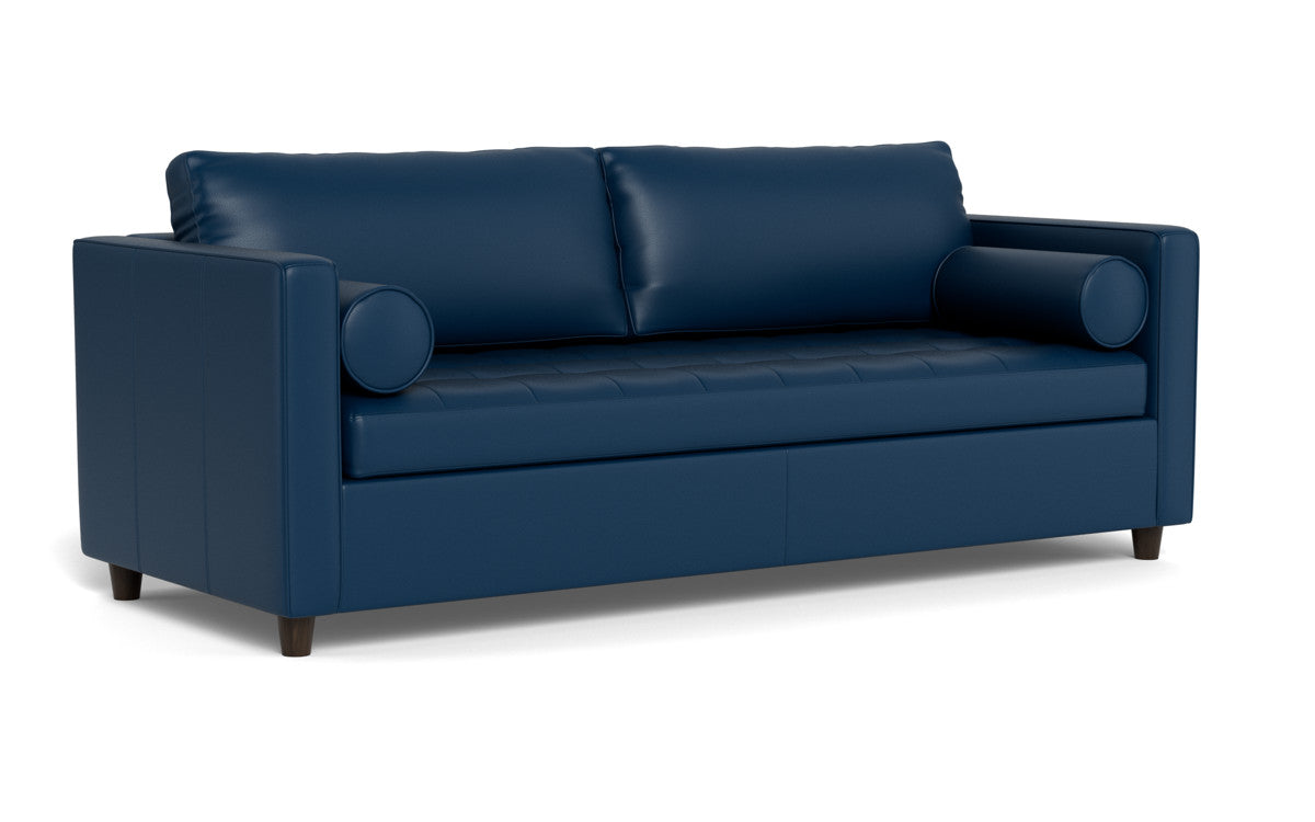 Ladybird 88" Leather Queen Sleeper - Tribeca Cobalt