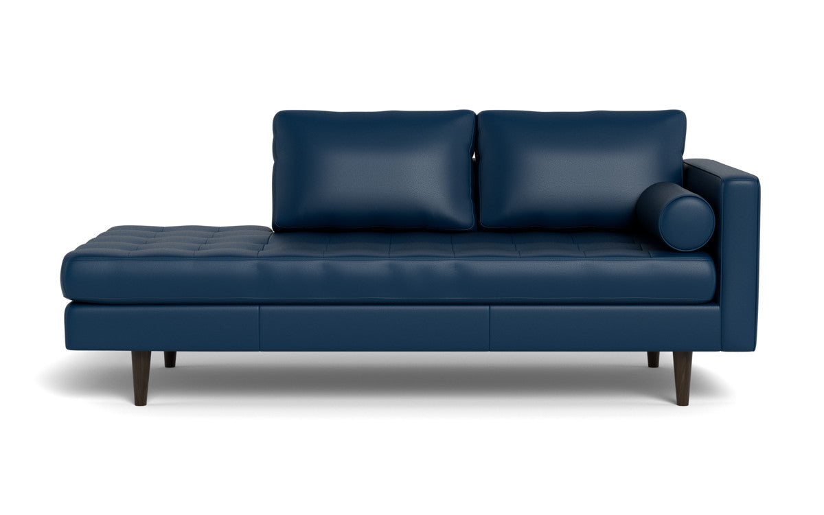 Ladybird 82" Leather RAF Stand Alone Chaise - Tribeca Cobalt