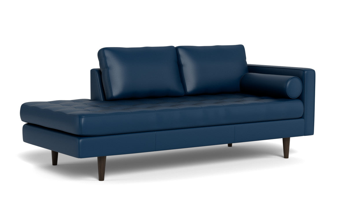 Ladybird 82" Leather RAF Stand Alone Chaise - Tribeca Cobalt