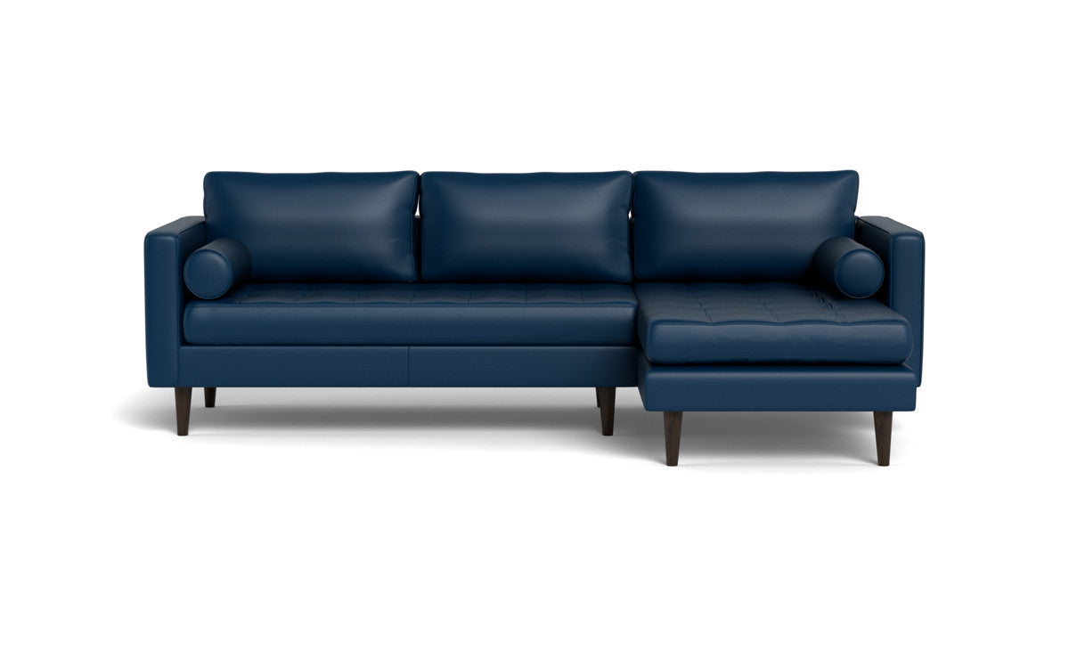 Ladybird 102" Leather Right Chaise Sectional - Tribeca Cobalt