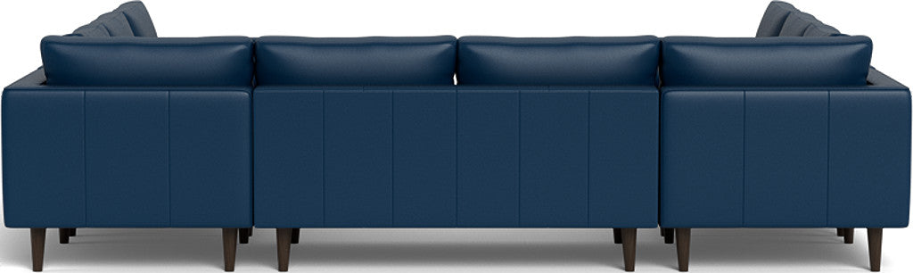 Ladybird 134" Leather U Sectional - Tribeca Cobalt