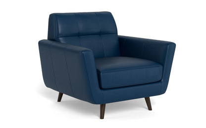 Lamar 42" Leather Arm Chair - Tribeca Cobalt