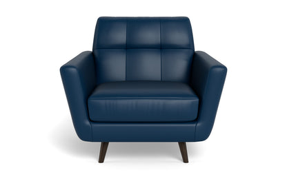 Lamar 42" Leather Arm Chair - Tribeca Cobalt