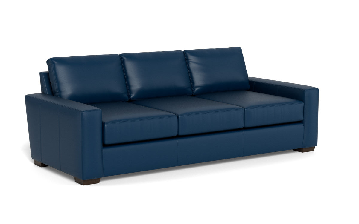 Mas Mesa 101" Deep Leather Estate Sofa - Tribeca Cobalt