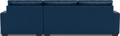 Mas Mesa 123" Deep Leather Right Chaise Sectional - Tribeca Cobalt