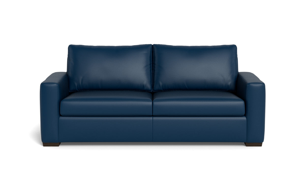 Mas Mesa 88" Deep Leather Sofa - Tribeca Cobalt