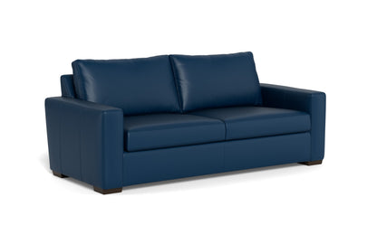 Mas Mesa 88" Deep Leather Sofa - Tribeca Cobalt