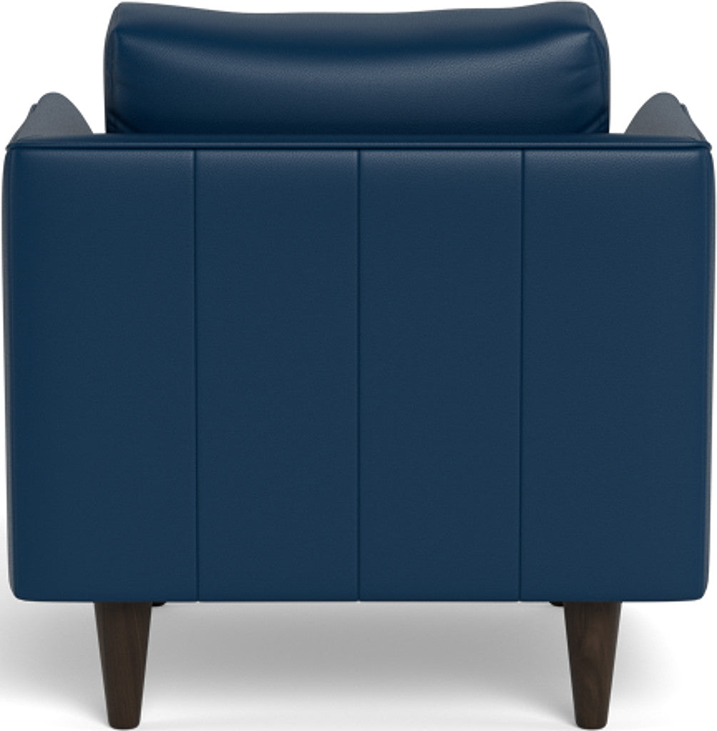 Rainey 35" Leather Arm Chair - Tribeca Cobalt